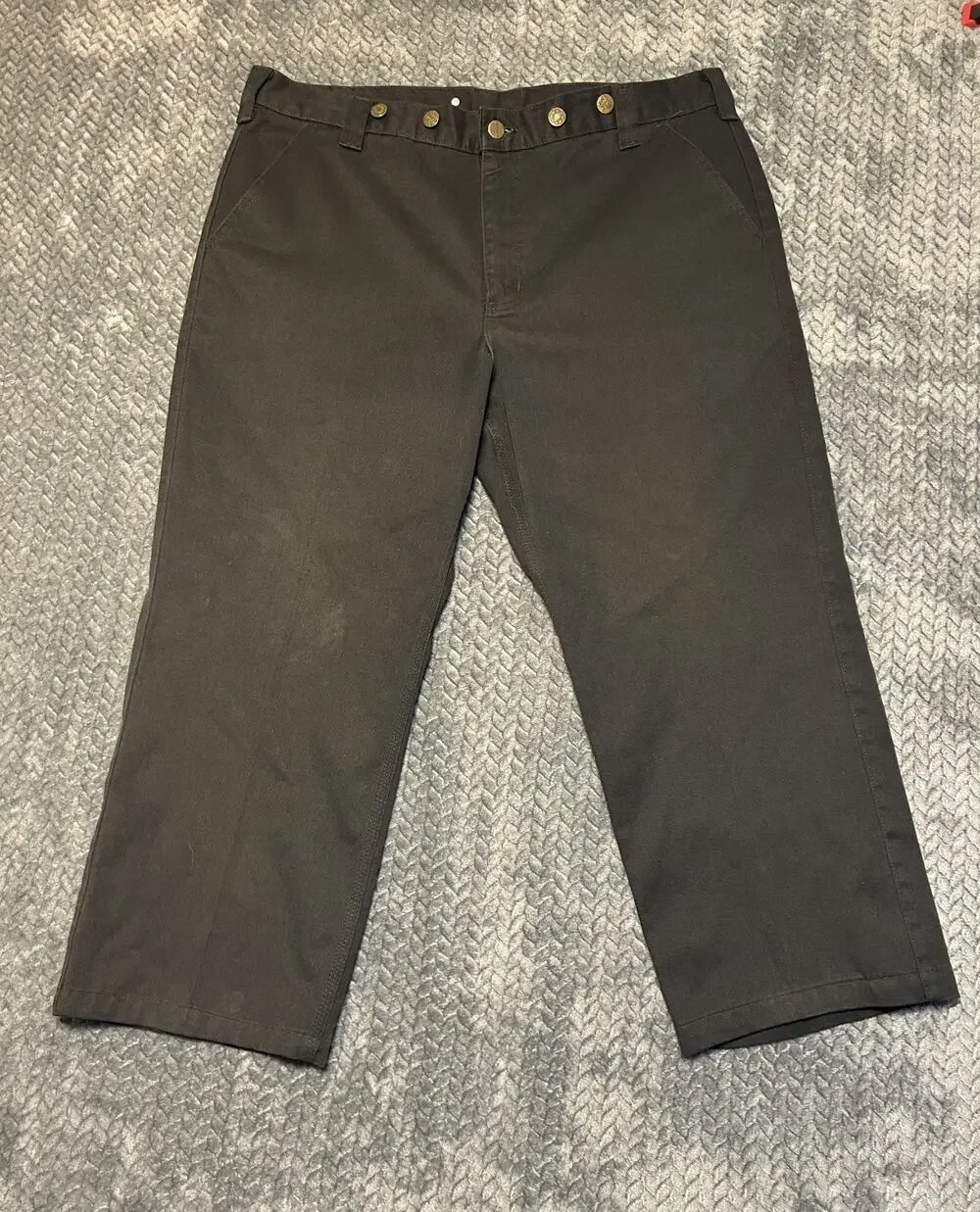 Carhartt Work Pants Mens 38W Black Slash Pockets Regular Fit Straight Leg Preppy